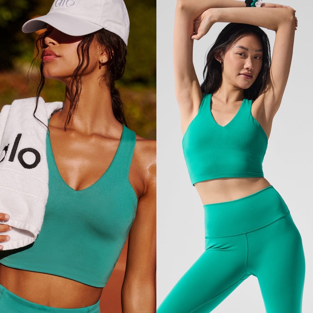 ALO YOGA Green Tank Top Sports Bra